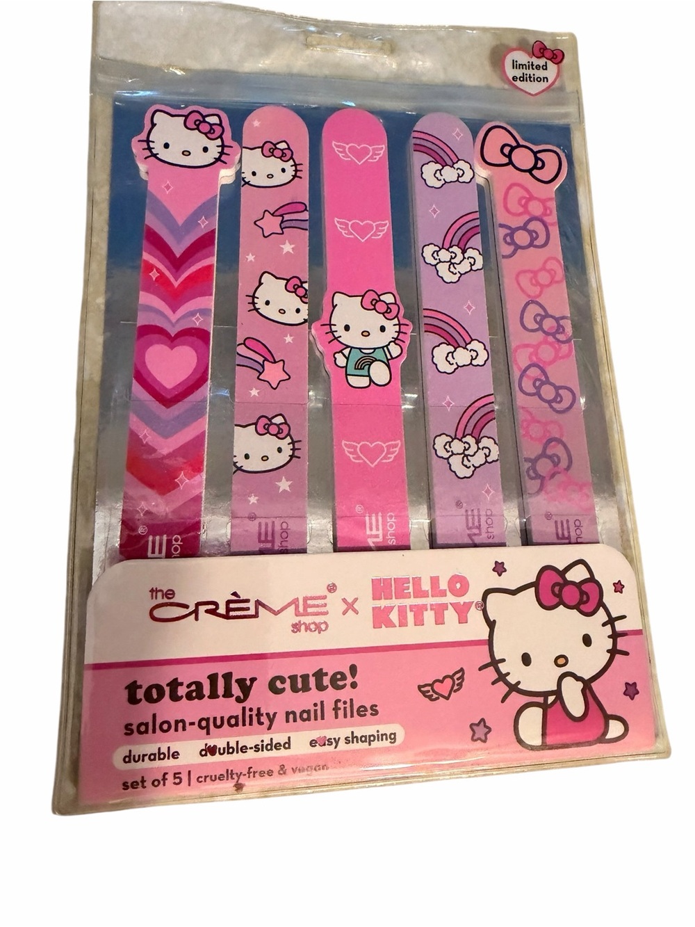 The Crème Shop x Hello Kitty Pink & Purple Nail File Set - 5 Pack